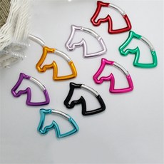 2Pc 알루미늄 Carabiner 야외 전술 Carabiner 말 머리 색 모양의 버클 주전자 장난감 의류 수하물 열쇠 고리 66x42mm|등산 액세사리|, 단일, 1개, 10Pcs