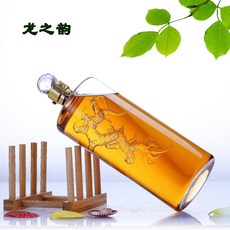 행운의 백룡 밀봉 유리 술병 1L 담금주 와인 양주병, 단품, 단품