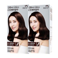 꽃을든남자 CS 나눠쓰는 헤어칼라 염색약 염모제, 2개, N5진한갈색