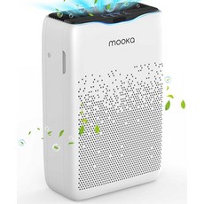 MOOKA 최대 2200ft²의 가정용 넓은 방을 위한 공기 청정기 산불 애완동물 털 비듬 연기 클리너용 고급 H13 HEPA 에어 필터 15dB 수면 모드 거실 침실