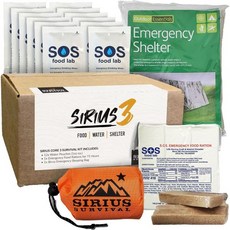 Sirius 3 생존 kit 비상 대비 – 72시간 동안 음식 물 쉼터 5년 유통기한, 1개