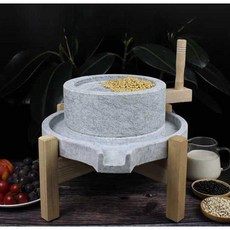 멧돌 전통 순두부 콩분쇄기 손잡이 거치대 가정용, 1개