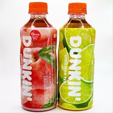던킨 제로아이스티 500ml 화이트피치 홍차 & 라임샤인머스캣 녹차 (총12개구성), 12개