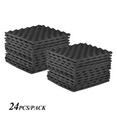 방음 패널 한 폼 30x30cm 어쿠스틱 스튜디오 12/36 팩 룸 컨트롤 부스에 보컬 녹음, 24 PCS, 24개 - 방음보드