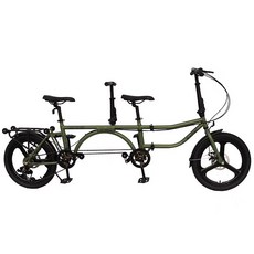 접이식2인용자전거 컴팩트 접이식 미니벨로 성인 2인용 자전거 트라이폴드 자전거 가족 커플 한강 유원지 관광 투어링 그린, 일체륜