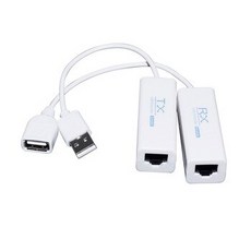 [해외] 쌍 USB RJ45 이더넷 2M EXTENDER 케이블 USB 2.0 변환기 확장 어댑터 TX RX 송신기 수신기 CAT5E 또는 CAT6 CAT5E6, 1 Pair