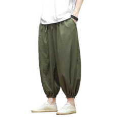 남자 쿨냉감 루즈핏 빅사이즈 밴딩조거 9부바지/배기팬츠 Men's trousers 뉴타임즈 K927D537