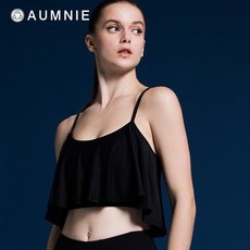 AUMNIE 여성 헬스 피트니스 러닝 슬림 요가복 금사 크롭 가슴둘레 속옷