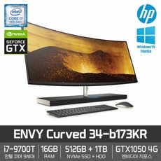 ENVY Curved 34-b173KR (i7-9700T/16GB/512GB/GTX1050/Win10Home)+[총 32GB 메모리 교체 업그레이드], HP