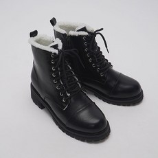 나나구두 둥근코 레이스업 양털 기모 워커 부츠 4.5cm