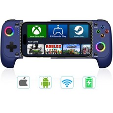 Gamtoure XBOX 조이스틱 PS4 게임패드 홀 효과 조이스틱이 포함된 iPhone 안드로이드용 갬투어 무선 게임 컨트롤러 RGB 인체공학적 디자인의 모바일 동반자 클라우, Phone Controller for iphone/An, 1개
