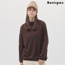 보니스팍스 레터링 가오리핏 터틀넥 티셔츠-MF99TS212