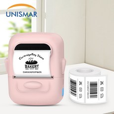 미니 라벨 프린터 접착 스티커 휴대용 블루투스 바코드 라벨링, Pink Printer, 4.Pink Printer, 1개