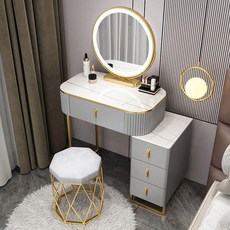iSefoyo 화장대 세트 연예인 화장대 거울 포함 A598-15, 50CM, 골드+화이트B