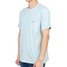 메종키츠네 메종키츠네 트리컬러 폭스 패치 FM00120KJ0010 H429 남자 크루넥 반팔티셔츠