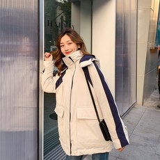 여성 후드 집업 야상 다운 롱 패딩 웰론 겨울 카고 점퍼 보온 아우터 티셔츠