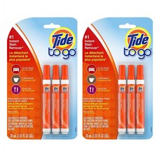 타이드 투 고 3개입 2팩 얼룩 제거 세제 Tide To Go Instant Stain Remover Liquid Pen 3 Count, 1set