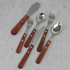 로즈우드 커트러리 (6size) 우드 양식기 포크 나이프, 디저트스푼