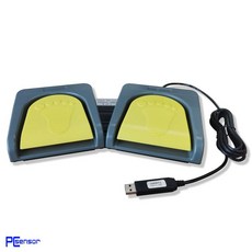  2채널 USB 풋 스위치 리니지 원큐 발판 단축키 제어 게임용, 그레이 옐로우 FS2016USB2_YELGRA 
