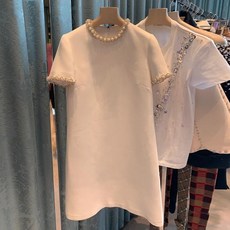 안소희 나혼자산다 진주 비즈 반팔 에이라인 미우 수입 원피스