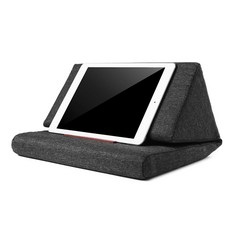휴대용 플러시 태블릿 베개 홀더 스탠드 스타일리시한 웨지 앵글 쿠션 랩 냉각 iPad PC 북 리더용 iPad용 iPad pctablet, 01 Black