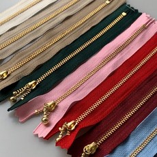[세아퀼트] [YKK] 골드 지퍼 30cm 40cm 50cm, 30cm 빨강, 1개