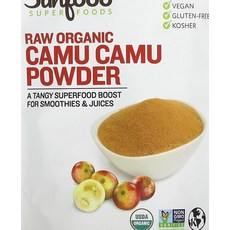 Sunfood 톡쏘는 카무 카무 파우더 3.5 온스 (100 g), 1개, 100g