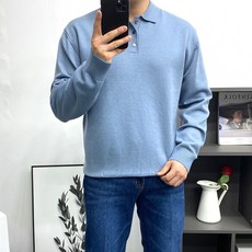 LAINE 남자 오버핏 카라 니트 10컬러