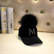 마멜뷰 여성 겨울 방울 털 캡모자 뉴 스트리트캡 리얼폭스볼 헌팅캡 추동 골