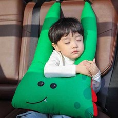 차량요 머리 받침대 베개 목 쿠션 동물캐릭터 편안한 수면 성인 어린이 여행, 블루공룡