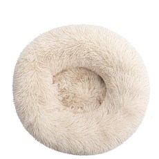 개와 고양이용 봉제 애완 동물 침대 쿠션 하우스 라운드 매트 모, 13.Beige Brown, E.M 50CM, 1개