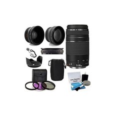 캐논 EF 75-300mm f4-5.6 III 망원 줌 렌즈2배 렌즈 HD 광각 및 액세서리 포함 8개 키트