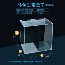 인테리어 미니어항 골드 크리스탈 대형 화이트 수조 거실 울트라 중형 유리, 200x150x200mm블랙백2칸나대+뚜껑, 1개