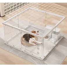 고양이 투명 울타리 강아지 실내 공간분리 휀스 벽, 1개, 화이트 (8면) 두께 3mm(높이45CM)