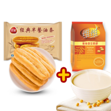 홍홍 중국식품 삼전 요우티아오 400g + 또우장 SET 유티아오 YOUTIAO 중국꽈배기 떠나이펀 두유파우더, 860g, 1세트