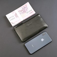 남자지갑 지퍼 장 지갑 가죽 부드러운 가죽 남성용 소 가죽 미니 핸드백 여성용 휴대폰
