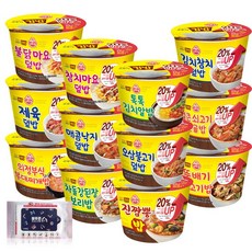 오뚜기 컵밥 증량Up! 12종 (김치참치+톡톡+참치마요+불닭마요+얼큰쇠고기+매콤낙지+제육+오삼+뚝불+진짬뽕+차돌+부대찌개) + 블루존물티슈, 1세트