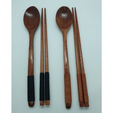 아성에이치엠피 참나무 젓가락받침세트 실타래수저세트 OKA WOOD, 검은색