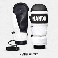 NANDN 신작 스키 장갑 스노우보드 남녀 방수 내마모성 보온 사이클링 코튼 뜸, NS5009-화이트
