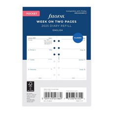 Filofax Pocket Week on two pages English 2025 다이어리 영어