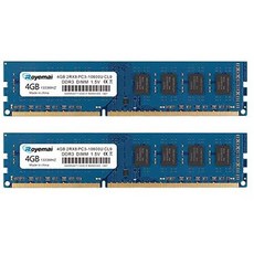 ROYEMAI 8GB 키트 (2X4GB) DDR3 RAM DDR3 1333MHz PC3-10600 PC3-10600U 4GB DDR3 2Rx8 240 핀 Dimm CL9, 상세 설명 참조0