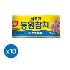 동원참치 저칼로리 인 워터 통조림 캔 100g 10캔, 1kg, 1개