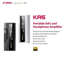 FiiO JadeAudio USB DAC 헤드폰 앰프 듀얼 CS43198 칩 3.5 4.4mm 오디오 케이블 PCM 768kHz DSD256 안드로이드 IOS WIN10 용, 01 KA5 - 4.4dac