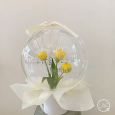 라프 꽃풍선 겹튤립 바스켓타입 (문구포함) 용돈박스, 옐로우