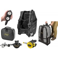 Dacor Nautica Weight Integrated BC Primary &amp; Backup Scuber Regulator Package Black Medium : 스포츠 &amp; 아웃도, 단일옵션