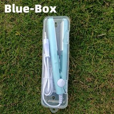 빗고데기 무선고데기 무선빗고데기 3 in 1 Hair Iron 고품질 스트레이트 닝 핫 빗 미니 전문 헤어 너 컬링 스타일링 도구, EU, Blue-Box