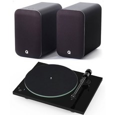 큐어쿠스틱 M20 HD + 프로젝트오디오 T1 Phono SB 액티브 스피커 + 턴테이블 세트 하이파이 패키지 (블랙)