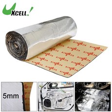 Uxcell 6.8sqft 자동차 방화벽 열 방음 절연 매트 알루미늄 자체 접착 소음 차단 5mm x 63cm 100cm, 1개