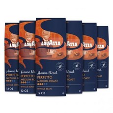 라바짜 Lavazza Perfetto 홀빈 커피 블렌드 미디엄 로스팅 12oz (6개 케이스) 110879, 12 oz (0.75 lb) 340 g, 340g, 6개