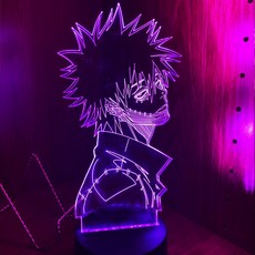 내 영웅 아카데미 Dabi 3D 램프 애니메이션 Led 조명 침실 장식 멋진 크리스마스 선물 그를위한 Rgb 다채로운 밤 빛 Dabi|LED 나이트 라이트|, 1개, DJ-ZZM-001, 7 colors no remote